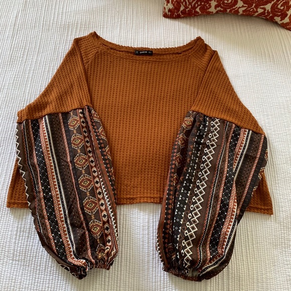 Thermal waffle knit crop top - Picture 1 of 5